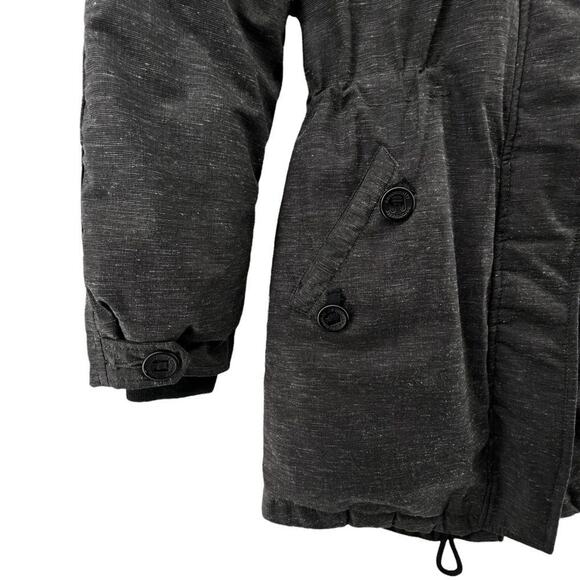 Community Anorak Jacket Size XS Puffer Down Filled Gray Hooded Cinched Waist - Picture 2 of 5
